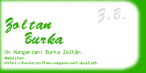 zoltan burka business card